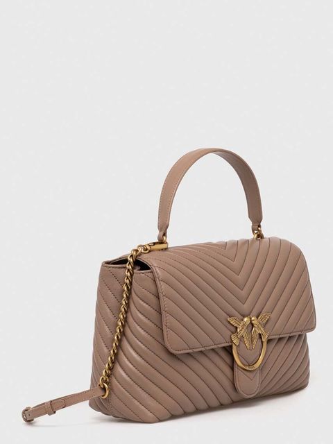 Pinko torebka skórzana kolor brązowy 100042 A0GK