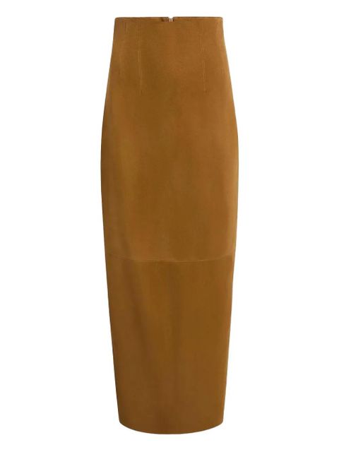 KHAITE suede maxi skirt - Brown - zdjęcie produktu nr 1