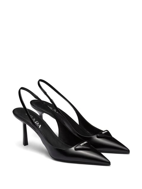 Prada 75mm triangle-logo pumps - Black - zdjęcie produktu nr 2