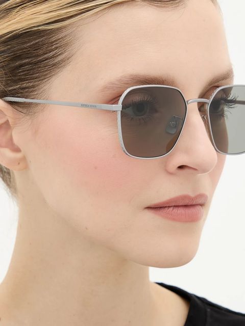 Bottega Veneta okulary przeciwsłoneczne kolor srebrny BV1422SA