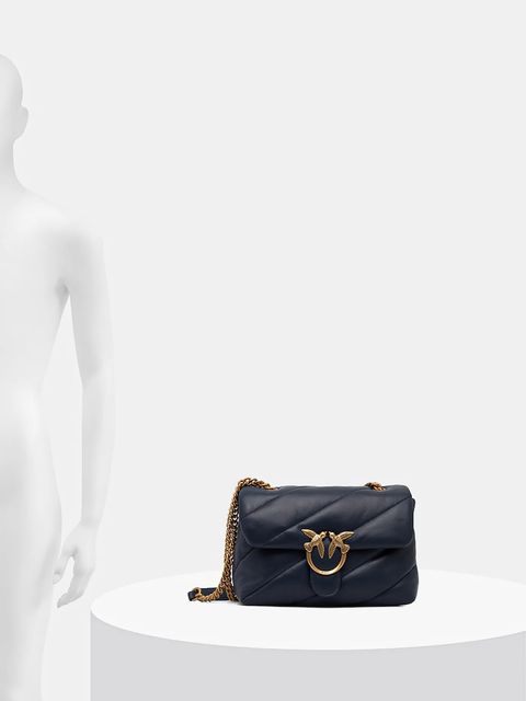 Pinko torebka skórzana kolor niebieski 100038 A0F2