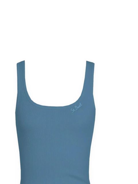 MC2 Saint Barth Jennifer logo ribbed dress - Blue - zdjęcie produktu nr 2