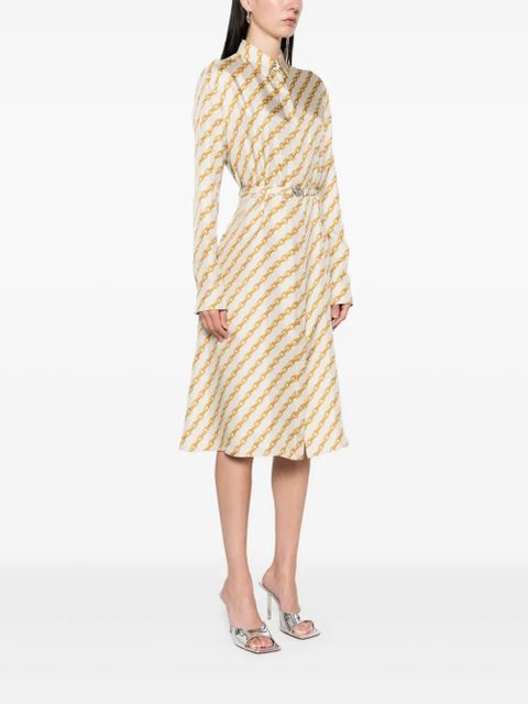 Versace Oblique Chain-print shirt dress - Neutrals