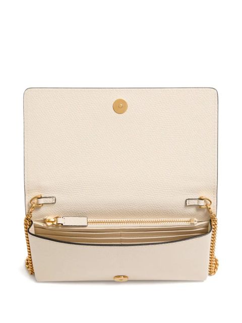Valentino Garavani VLogo Signature grainy calfskin wallet with chain - Neutrals