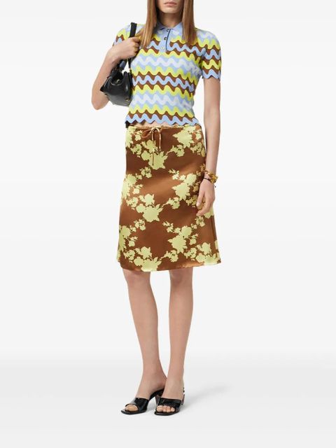 Versace Wild Roses satin midi skirt - Brown - zdjęcie produktu nr 2