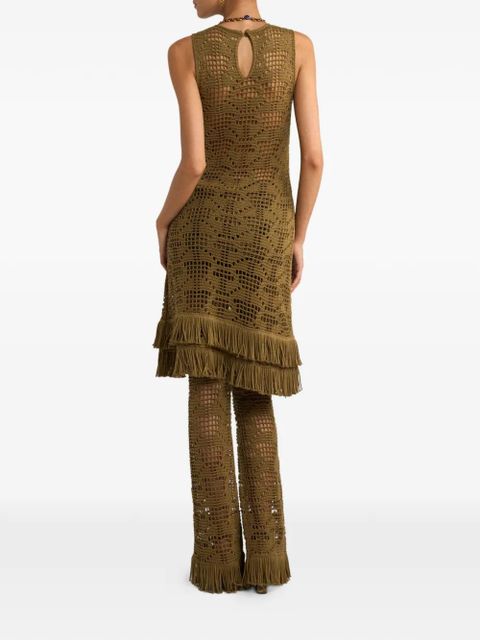 ETRO fringed midi dress - Green