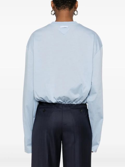 Prada drawstring-hem T-shirt - Blue