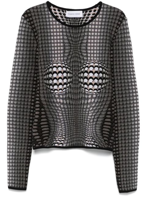 Marine Serre moon jacquard sweater - Grey - zdjęcie produktu nr 1