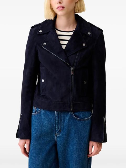 Claudie Pierlot suede biker jacket - Blue