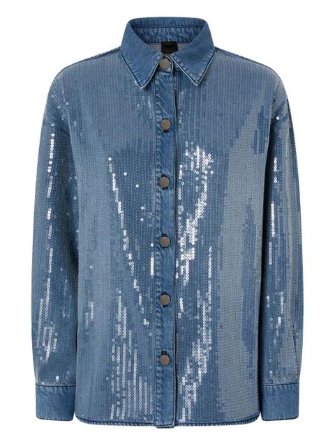 PINKO sequin-embellished denim shirt - Blue - zdjęcie produktu nr 1