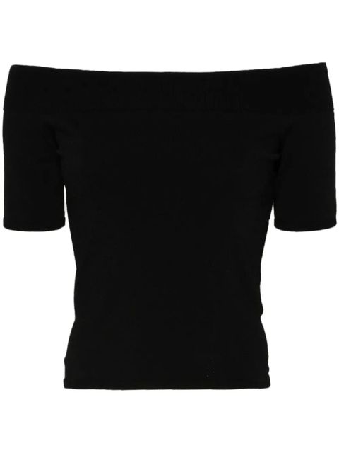 Alexander McQueen off-shoulder knitted top - Black - zdjęcie produktu nr 1