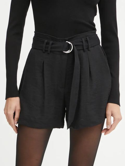 Morgan szorty SHANZI damskie kolor czarny gładkie high waist SHANZI