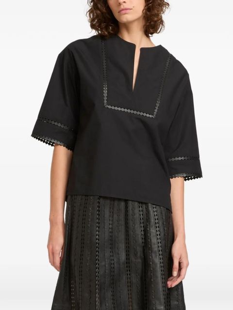 Yves Salomon short-sleeve blouse - Black