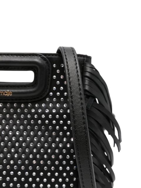 Maje rhinestone-embellished mini bag - Black