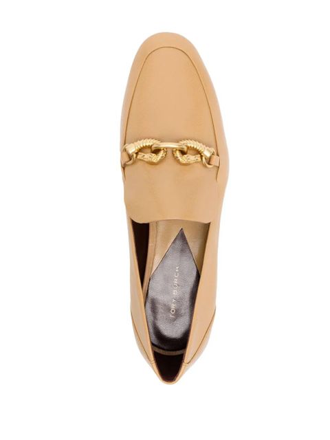 Tory Burch Jessa horse-head motif leather loafers - Neutrals