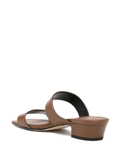 Aeyde square-toe leather sandals - Brown