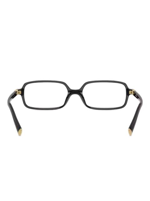 Miu Miu Eyewear rectangle-frame logo-lettering glasses - Black - zdjęcie produktu nr 1