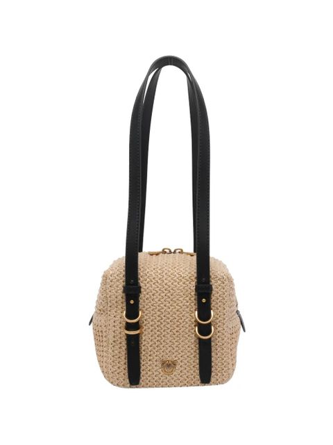 PINKO small Cubic raffia-effect shoulder bag - Neutrals - zdjęcie produktu nr 1