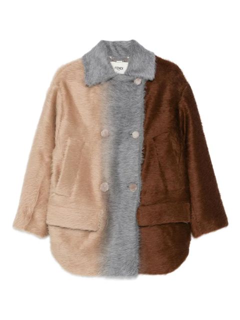 FENDI colour-block double-breasted jacket - Neutrals - zdjęcie produktu nr 1