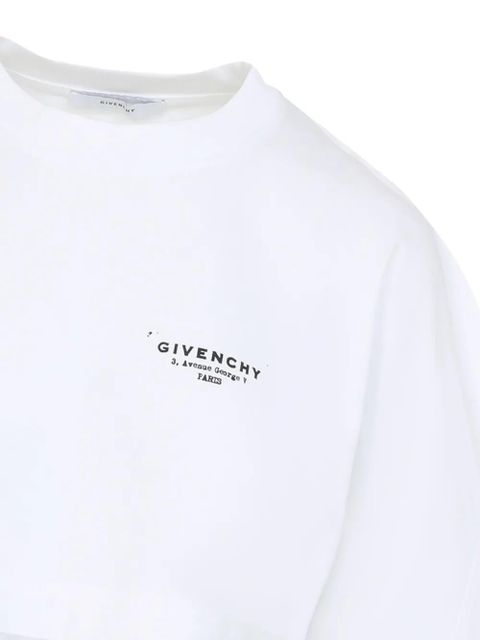 Givenchy logo-print cropped long-sleeve t-shirt - White