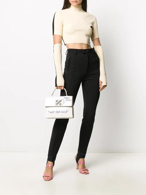 Off-White ribbed knitted cropped top - Neutrals - zdjęcie produktu nr 2