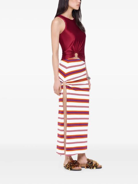 Rabanne striped draped skirt - White
