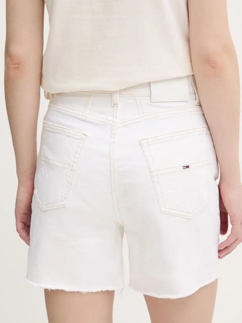Tommy Jeans szorty jeansowe damskie kolor beżowy gładkie high waist DW0DW20093 - zdjęcie produktu nr 2