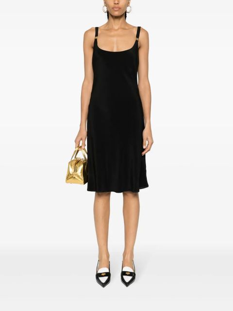 Miu Miu Cady logo-plaque midi dress - Black - zdjęcie produktu nr 2