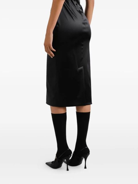 Dolce & Gabbana square-neck satin midi dress - Black