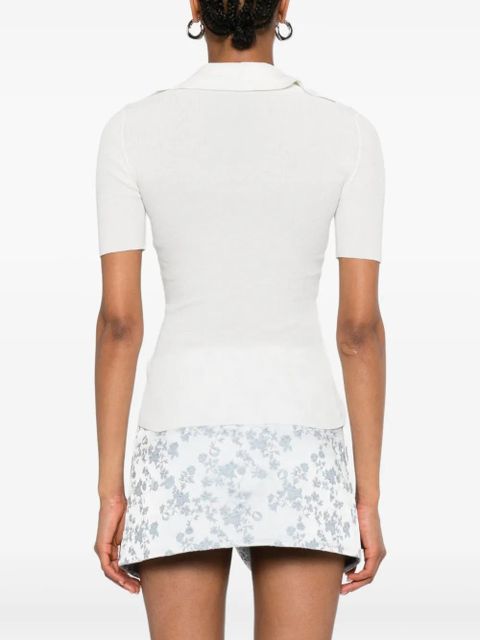 Vivienne Westwood Orb-embroidered polo top - White