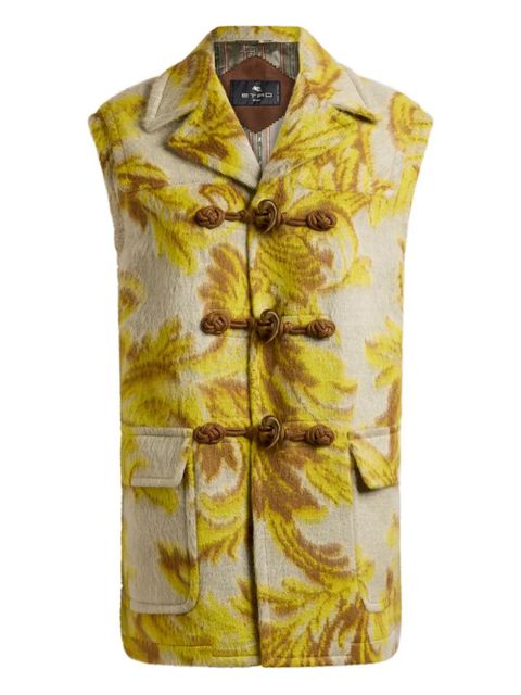 ETRO floral-jacquard toggle waistcoat - Yellow - zdjęcie produktu nr 1