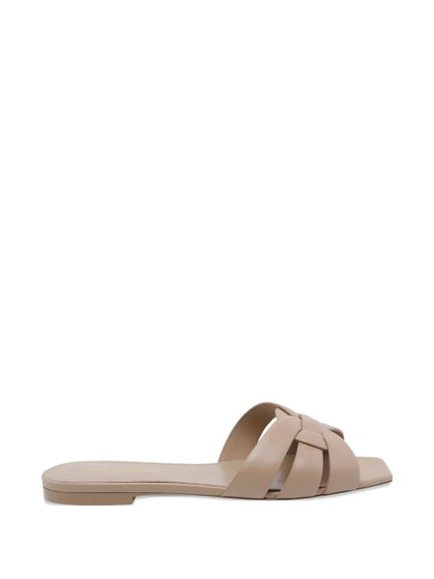 Saint Laurent Tribute woven leather sandals - Neutrals - zdjęcie produktu nr 1