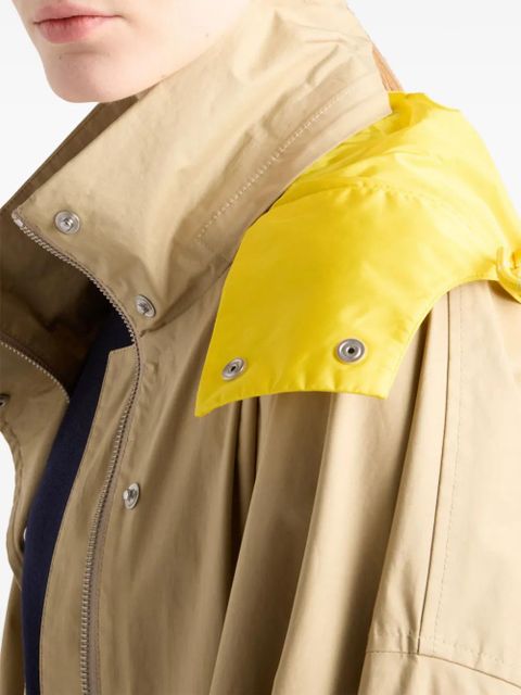 Prada technical poplin raincoat - Neutrals