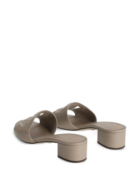 Dolce & Gabbana mules in Dauphine calfskin, suede and rhinestones - Brown