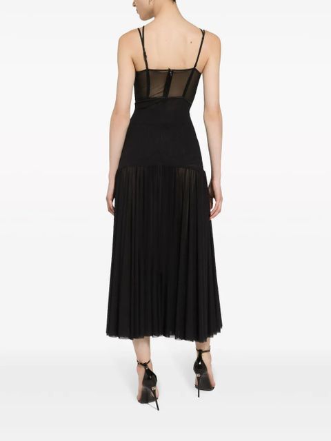 Dolce & Gabbana DG-plaque tulle midi dress - Black
