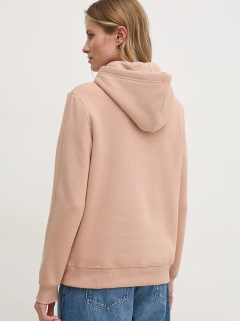 Calvin Klein Jeans bluza damska kolor pomarańczowy z kapturem z aplikacją J20J223536