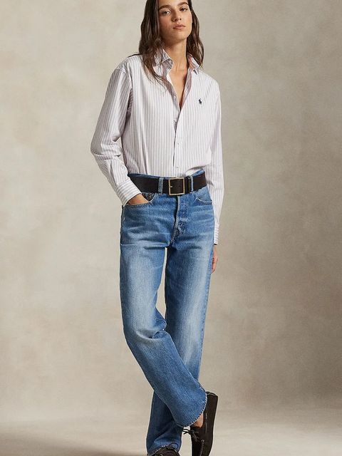 Polo Ralph Lauren koszula bawełniana damska kolor biały relaxed z kołnierzykiem klasycznym 211910743