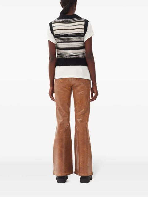 GANNI v-neck sleeveless knitted top - Black