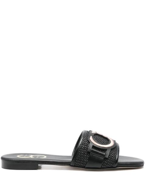 Casadei logo-patch sandals - Black - zdjęcie produktu nr 1
