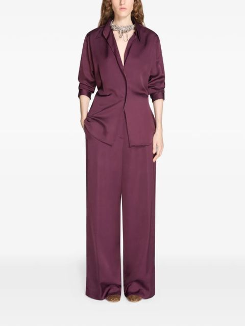DRIES VAN NOTEN satin-finish shirt - Purple - zdjęcie produktu nr 2