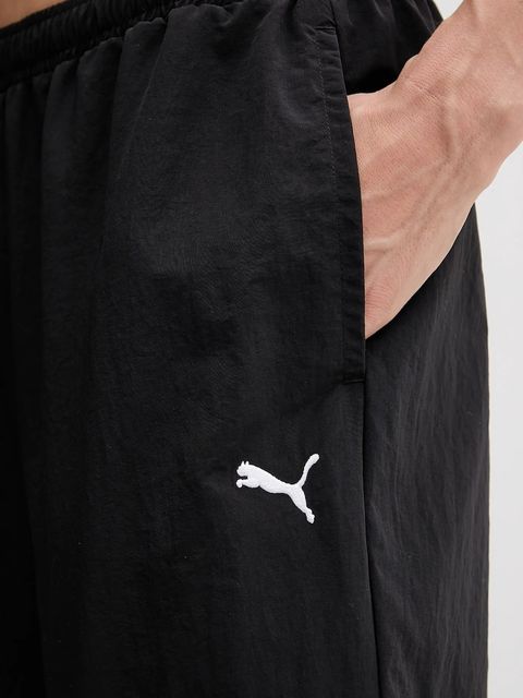 Puma spodnie damskie kolor czarny proste high waist 629756