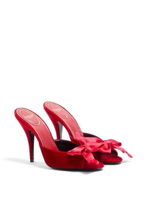 Valentino Garavani Marie A Velvet Slide Sandals 105mm - Red - zdjęcie produktu nr 2