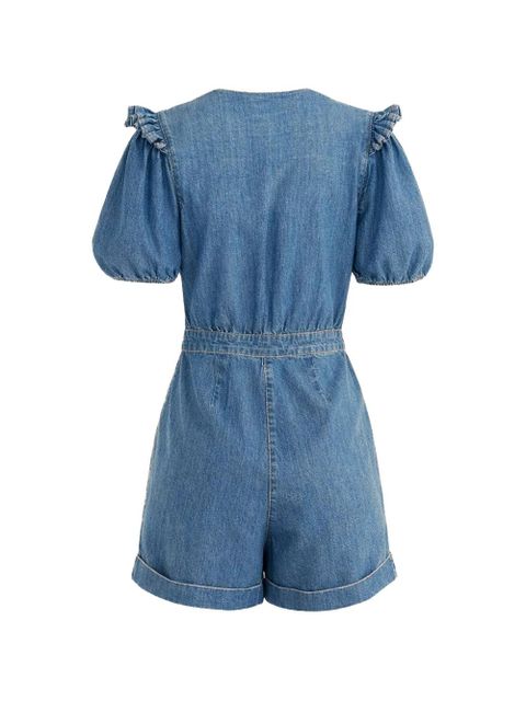FARM Rio ruffled V-neck playsuit - Blue - zdjęcie produktu nr 2