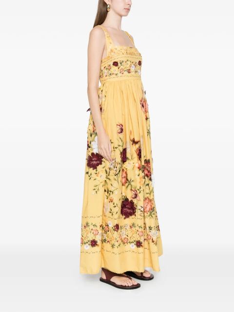 Agua By Agua Bendita Barbara Paramo strappy floral dress - Yellow