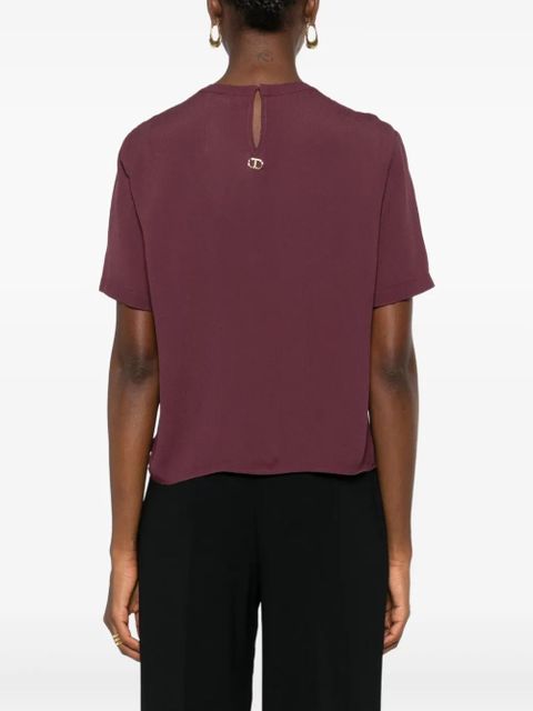 TWINSET keyhole-neckline short-sleeve top - Red