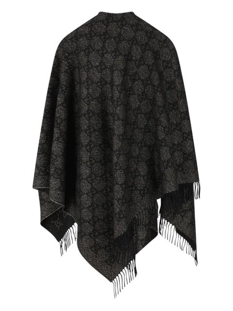Gucci fringed jacquard cape - Black - zdjęcie produktu nr 2