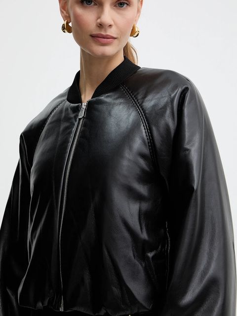 Pinko kurtka bomber kolor czarny zimowa 105372 A2P4