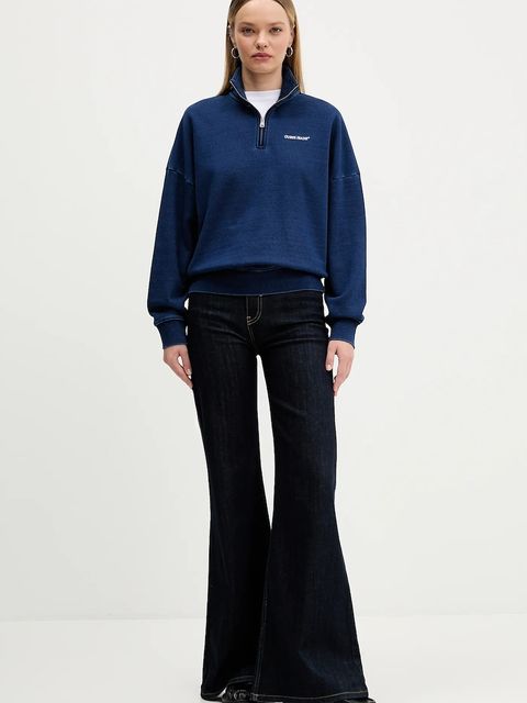 Guess Jeans bluza bawełniana damska kolor granatowy gładka W5YQ10 KCXQ1 - zdjęcie produktu nr 2