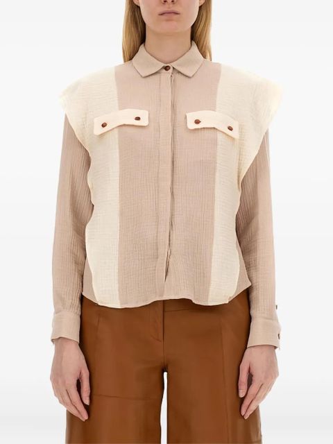 Alysi two-tone cotton shirt - Neutrals - zdjęcie produktu nr 1