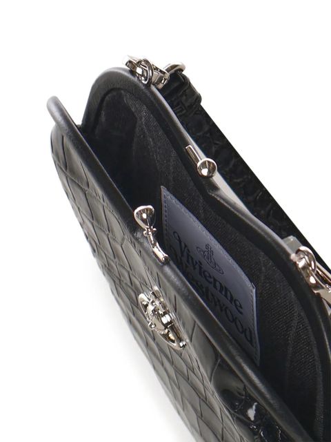 Vivienne Westwood Heart embossed leather tote bag - Black